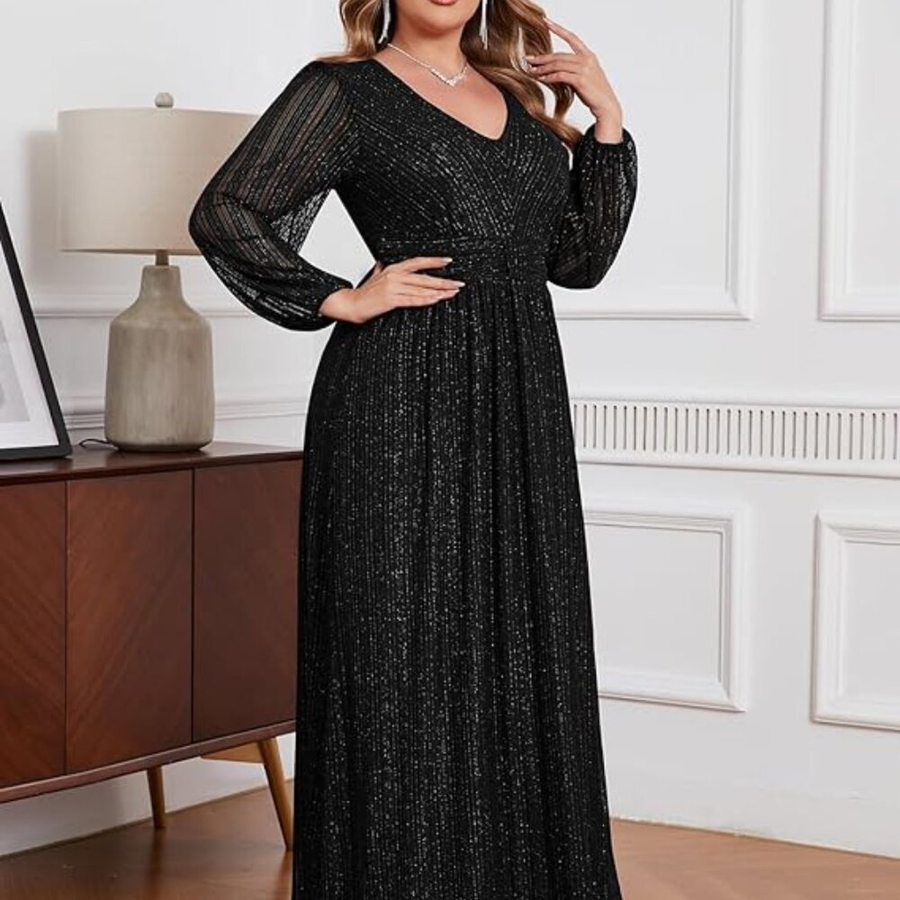 V Neck empire waist formal evening dress floor lenght NEW 18 NWT